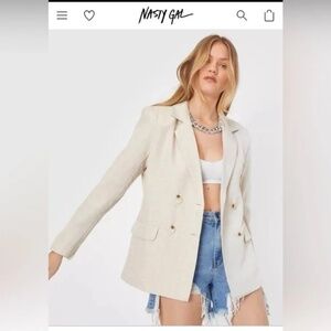 Nasty Gal Checked Oversized Blazer